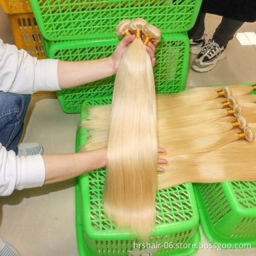 Whosale Vendor 3 Bundles With Frontal 613 Blonde Virgin Brazilian Human Hair Cuticle Aligned Hair Extension